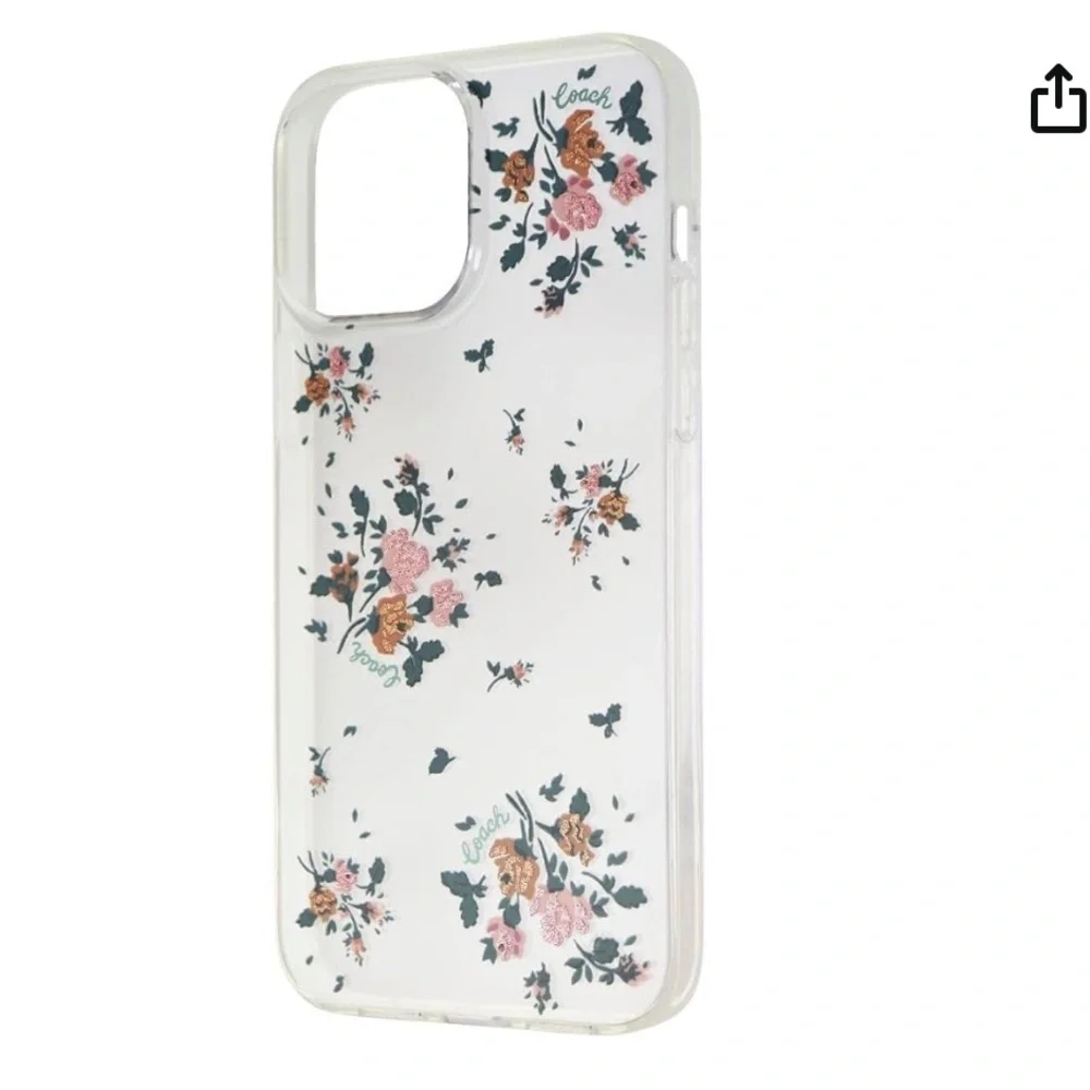 Coach Cell Phone Hardshell Case in Rose Bouquet / Clear, for iPhone 13 Pro
